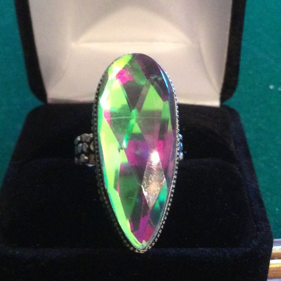 Atlanta Gem & Mineral Show Jewelry - Color Change Aqua Aura Quartz Ring